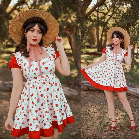 Strawberry Shortcake X Unique Vintage Berry Sweet Cutie Pie Babydoll Dress 5X - Picture 1 of 16